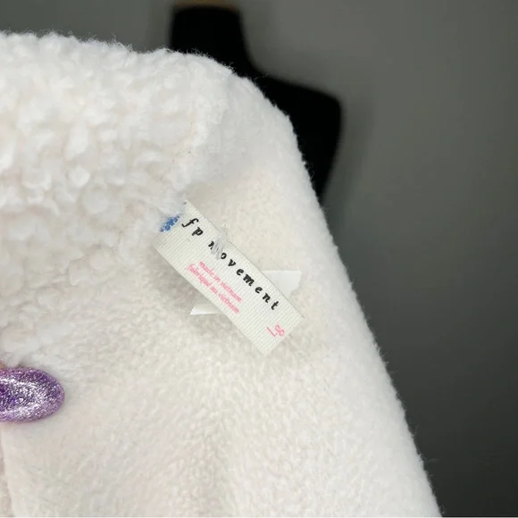 NWT Free People Movement Pale Pink Canvas Hit The Slopes Fleece Snap Jacket L - Picture 4 of 10